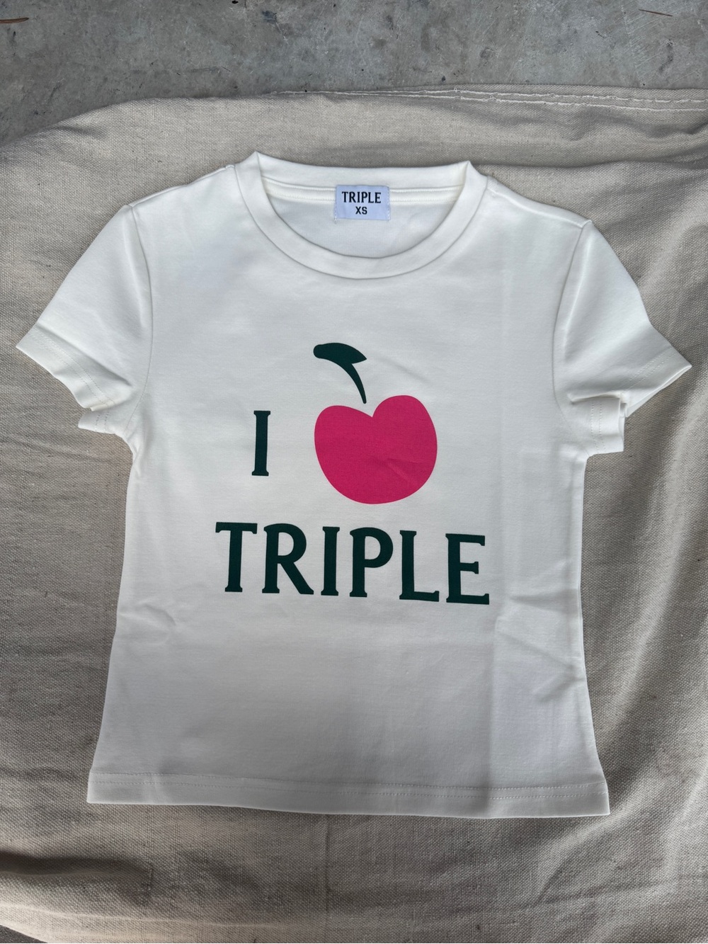 I 🍒 Triple (I heart/ love Triple) Baby Tee - Size XS-XL available